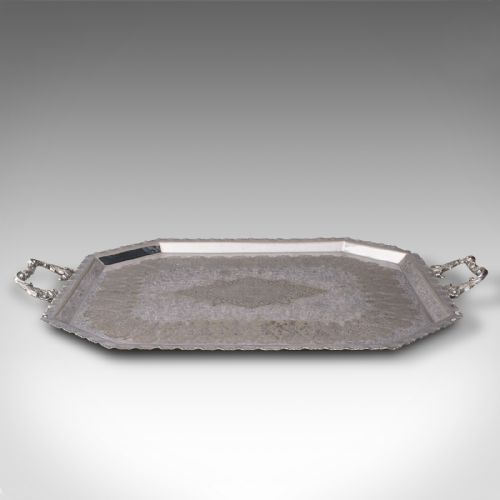 ANTIQUE PRESENTATION SERVING TRAY ENGLISH SILVER PLATED AFTERNOON TEA C1895 - ADDITIONAL PHOTO 2