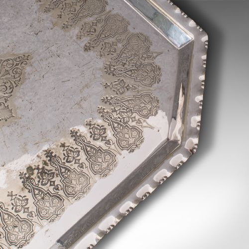 ANTIQUE PRESENTATION SERVING TRAY ENGLISH SILVER PLATED AFTERNOON TEA C1895 - ADDITIONAL PHOTO 6