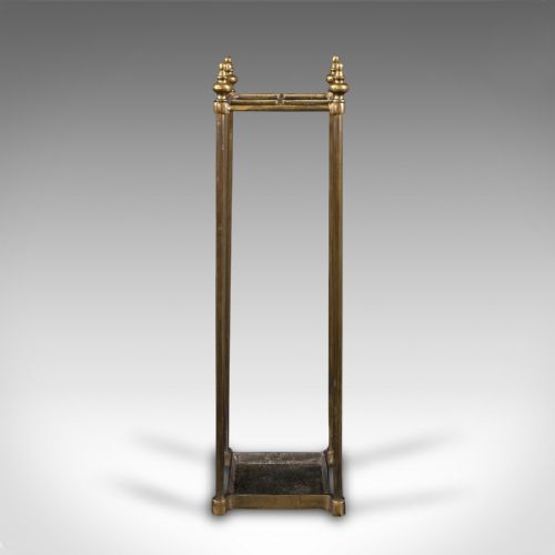 fig 3. Antique Stick Stand, English, Brass, Hallway Rack, Umbrella, Victorian, C.1900