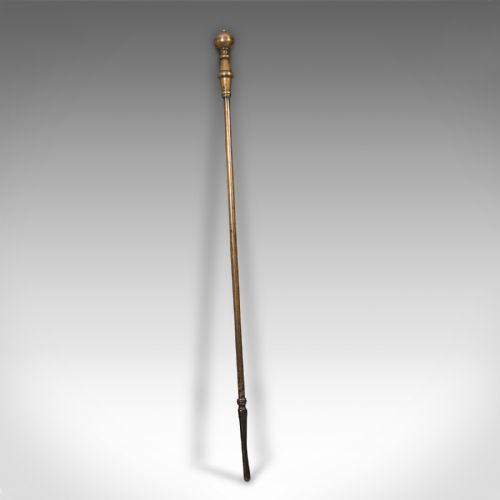 fig 2. Set of Antique Fire Tools, English, Brass, Tongs, Shovel, Poker, Victorian, 1880
