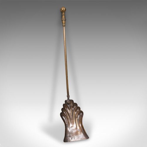 fig 4. Set of Antique Fire Tools, English, Brass, Tongs, Shovel, Poker, Victorian, 1880