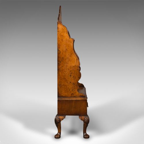 fig 2. Antique Waterfall Bookcase, Walnut, Bookshelf, Queen Anne Revival, Edwardian