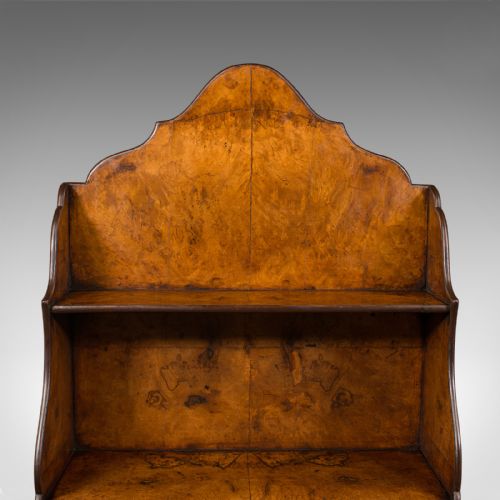 fig 6. Antique Waterfall Bookcase, Walnut, Bookshelf, Queen Anne Revival, Edwardian