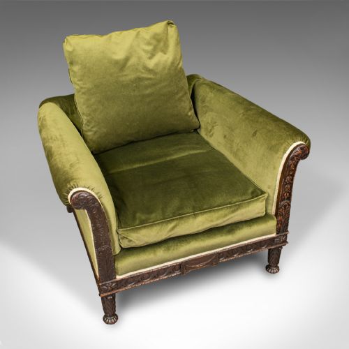 fig 4. Antique Lounge Arm Chair, English, Club Seat, Armchair, Victorian, Circa 1880