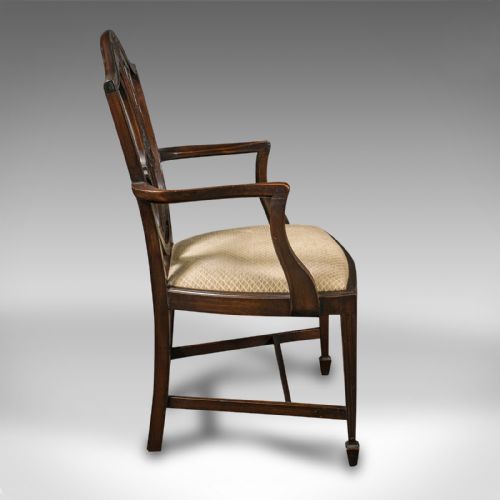 fig 2. Set Of 6 Antique Hepplewhite Revival Chairs, English, Dining Suite, Victorian