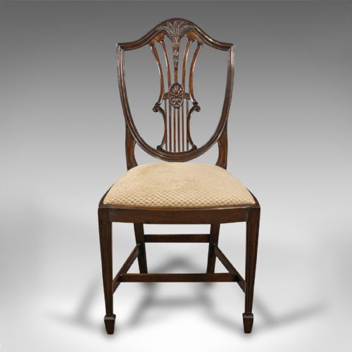 fig 5. Set Of 6 Antique Hepplewhite Revival Chairs, English, Dining Suite, Victorian