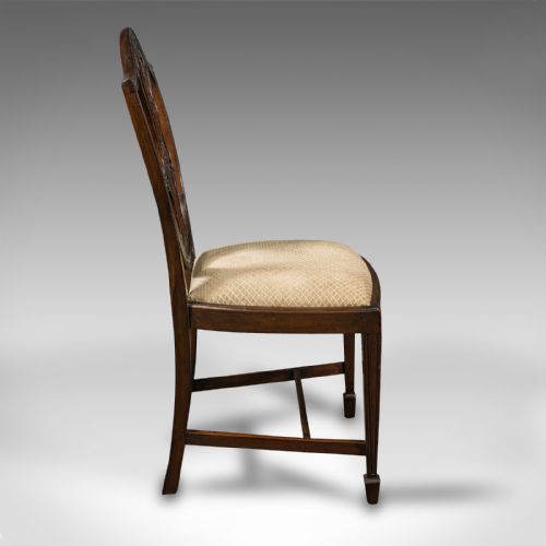 fig 6. Set Of 6 Antique Hepplewhite Revival Chairs, English, Dining Suite, Victorian