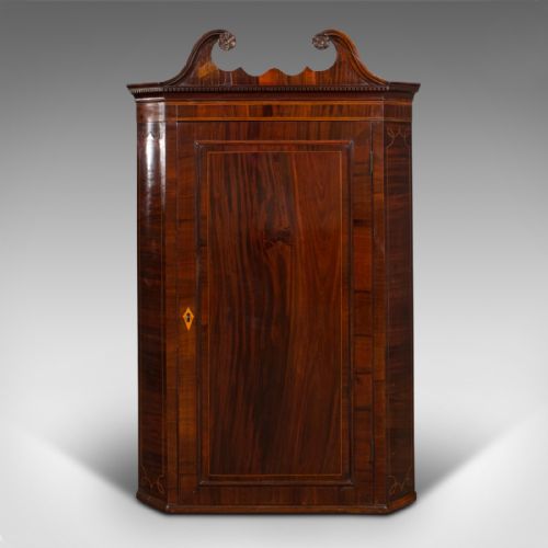 ANTIQUE CORNER CABINET ENGLISH FLAME MAHOGANY GEORGIAN C1760 - ADDITIONAL PHOTO 1