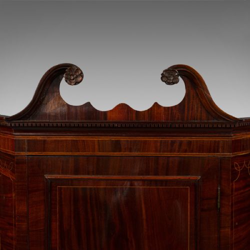ANTIQUE CORNER CABINET ENGLISH FLAME MAHOGANY GEORGIAN C1760 - ADDITIONAL PHOTO 4