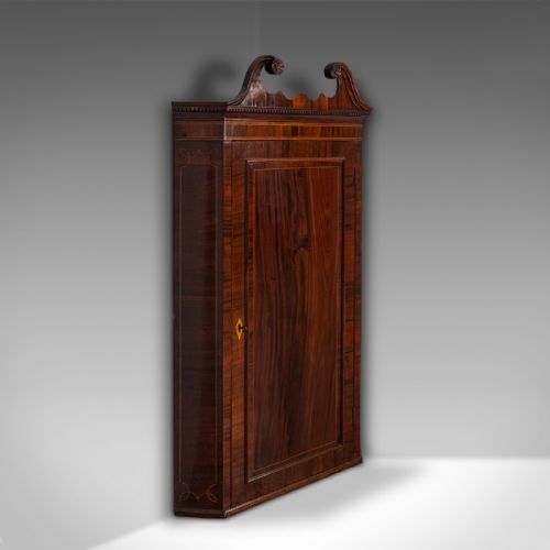 ANTIQUE CORNER CABINET ENGLISH FLAME MAHOGANY GEORGIAN C1760 - ADDITIONAL PHOTO 9