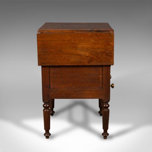 fig 2. Antique Ship's Wash Stand, English, Drop Flap Nightstand, Victorian, Circa 1850