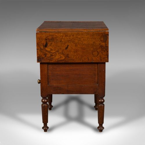 fig 4. Antique Ship's Wash Stand, English, Drop Flap Nightstand, Victorian, Circa 1850