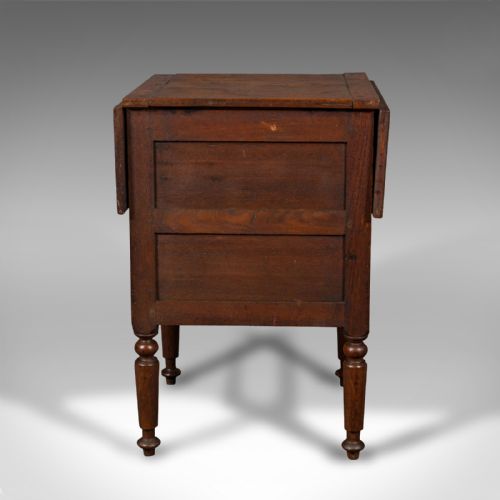 fig 5. Antique Ship's Wash Stand, English, Drop Flap Nightstand, Victorian, Circa 1850