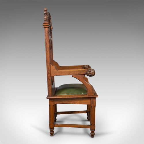 fig 2. Antique Mayoral Chair, English, Ecclesiastic Armchair, Gothic Revival, Victorian