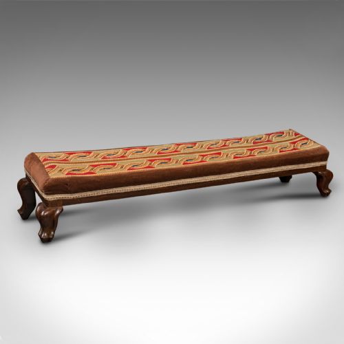 Antique Duet Stool, English, Walnut, Fireside Carriage Rest, Victorian, C.1840