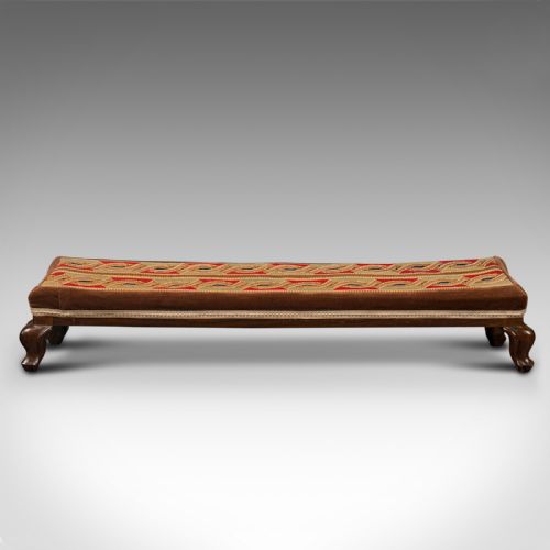 fig 1. Antique Duet Stool, English, Walnut, Fireside Carriage Rest, Victorian, C.1840