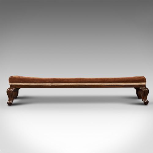 fig 3. Antique Duet Stool, English, Walnut, Fireside Carriage Rest, Victorian, C.1840