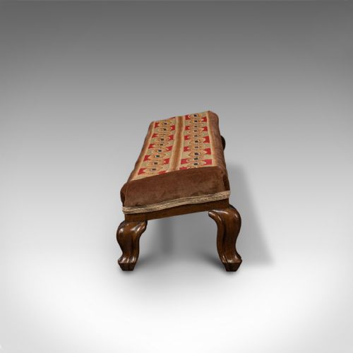 fig 4. Antique Duet Stool, English, Walnut, Fireside Carriage Rest, Victorian, C.1840