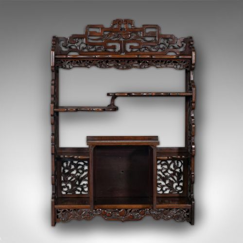 fig 2. Antique Decorative Whatnot, Chinese, Hanging Wall Shelf, Victorian, Circa 1900