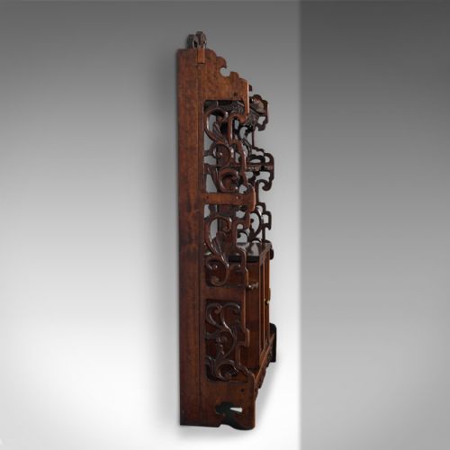 fig 3. Antique Decorative Whatnot, Chinese, Hanging Wall Shelf, Victorian, Circa 1900