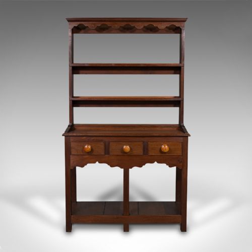 fig 1. Antique Small Dresser, English, Sideboard, Plate Rack, Edwardian, Circa 1910