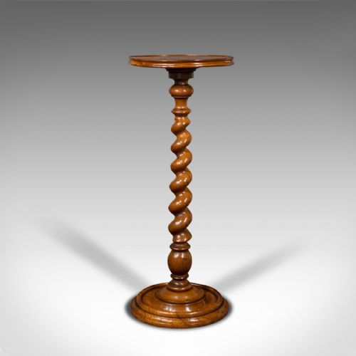 Antique Barley Twist Wine Table, English, Yew, Lamp, Display Stand, Victorian