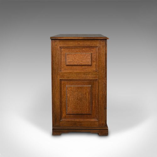 fig 3. Antique Dresser Base, English, Oak, Side Cabinet, Georgian Revival, Victorian
