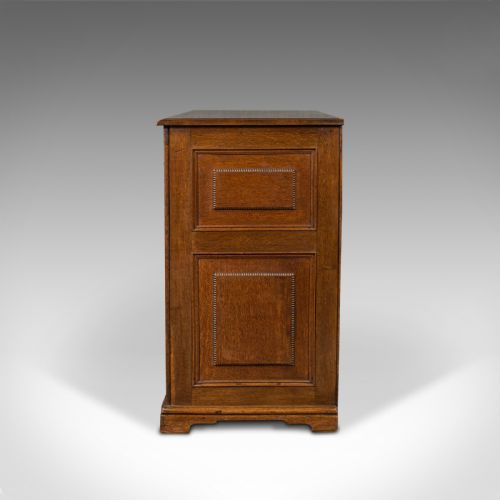 fig 4. Antique Dresser Base, English, Oak, Side Cabinet, Georgian Revival, Victorian