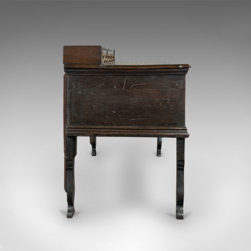fig 2. Antique Dresser Base, English, Oak, Sideboard, Cabinet, Georgian, Circa 1750