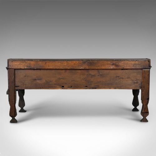 fig 4. Antique Dresser Base, English, Oak, Sideboard, Cabinet, Georgian, Circa 1750
