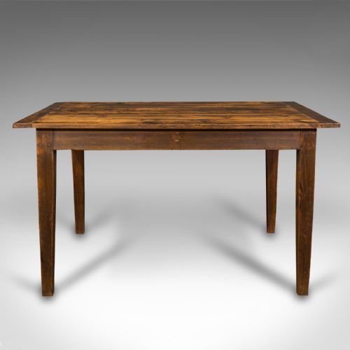 fig 1. Antique 4 Seat Kitchen Table, English, Pine, Country Dining, Victorian, C.1900