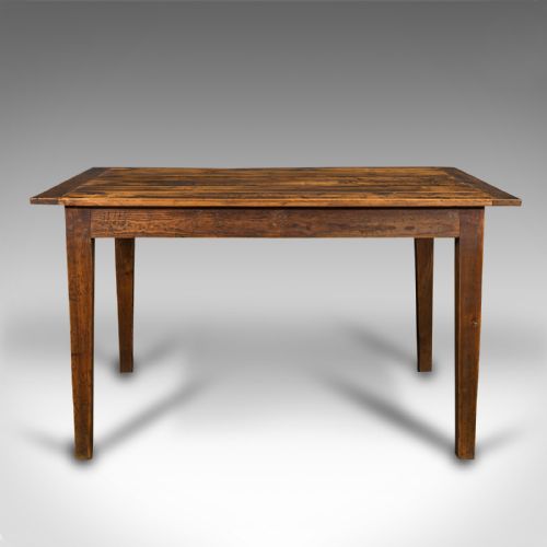 fig 4. Antique 4 Seat Kitchen Table, English, Pine, Country Dining, Victorian, C.1900