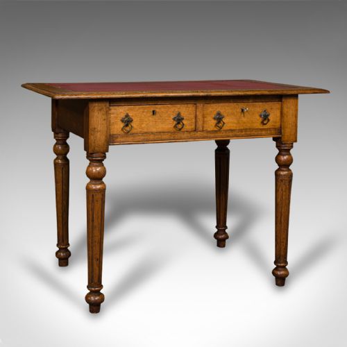 Small Antique Writing Desk, Scottish Oak, Aesthetic Period