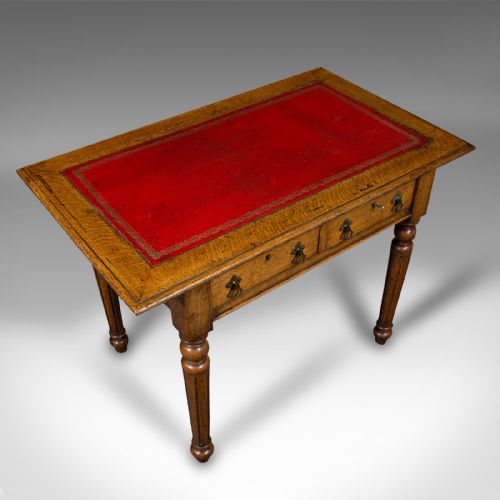 fig 6. Small Antique Writing Desk, Scottish Oak, Aesthetic Period
