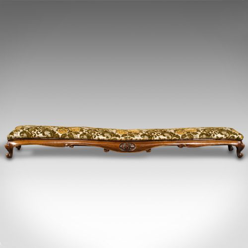 fig 1. Antique Serpentine Foot Stool, English, Walnut, Fireside Rest, Regency, C.1830