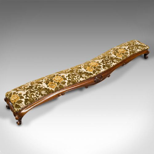 fig 4. Antique Serpentine Foot Stool, English, Walnut, Fireside Rest, Regency, C.1830