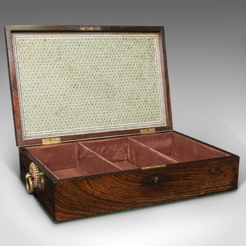 fig 1. Antique Campaign Correspondence Box, Indian, Sadeli, Colonial, Regency, C.1820