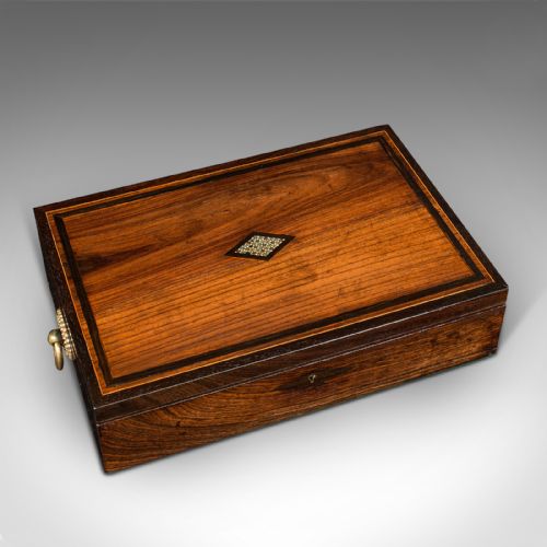 fig 3. Antique Campaign Correspondence Box, Indian, Sadeli, Colonial, Regency, C.1820