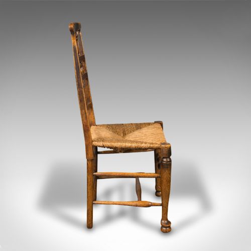 fig 2. Pair Of Antique Spindleback Rush Chairs, English, Hall, Lancashire, Victorian