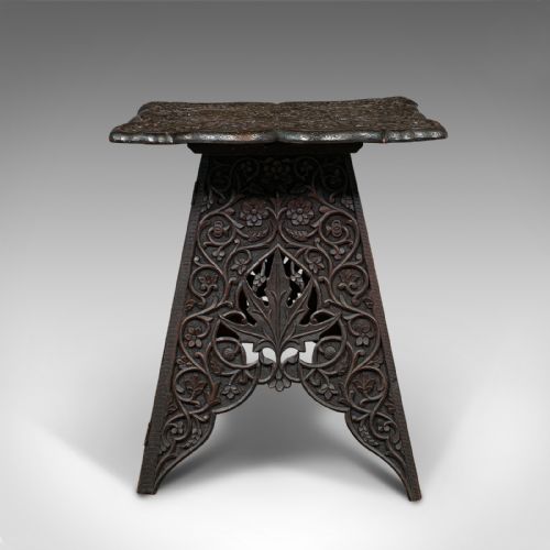ANTIQUE TEA TABLE MIDDLE EASTERN SIDE WINE LAMP STAND VICTORIAN CIRCA 1900 - ADDITIONAL PHOTO 3
