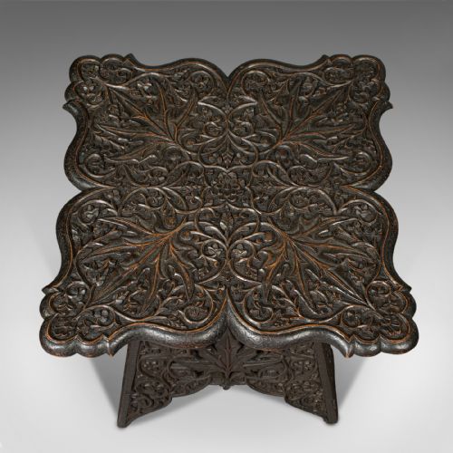 ANTIQUE TEA TABLE MIDDLE EASTERN SIDE WINE LAMP STAND VICTORIAN CIRCA 1900 - ADDITIONAL PHOTO 6