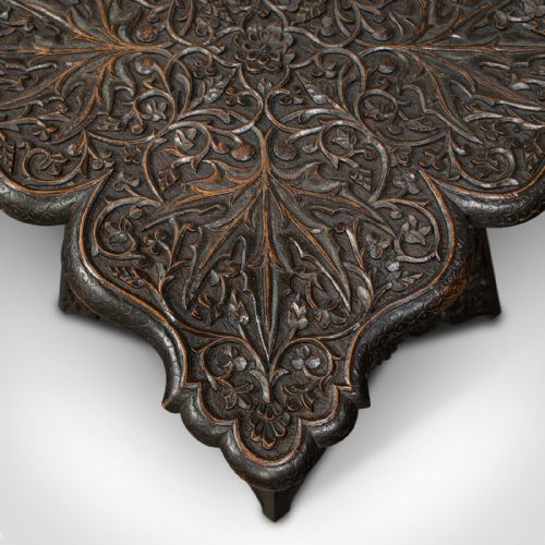 ANTIQUE TEA TABLE MIDDLE EASTERN SIDE WINE LAMP STAND VICTORIAN CIRCA 1900 - ADDITIONAL PHOTO 8