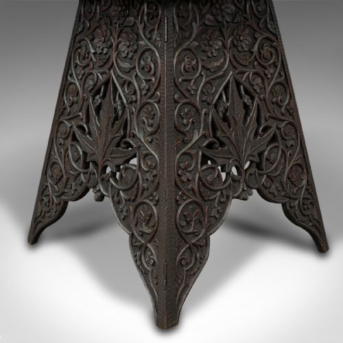 ANTIQUE TEA TABLE MIDDLE EASTERN SIDE WINE LAMP STAND VICTORIAN CIRCA 1900 - ADDITIONAL PHOTO 10