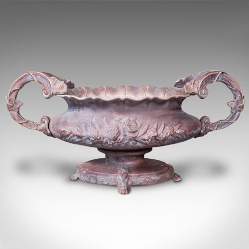 LARGE ANTIQUE ORNAMENTAL PLANTER ENGLISH CAST IRON JARDINIERE VICTORIAN 1850 - ADDITIONAL PHOTO 1