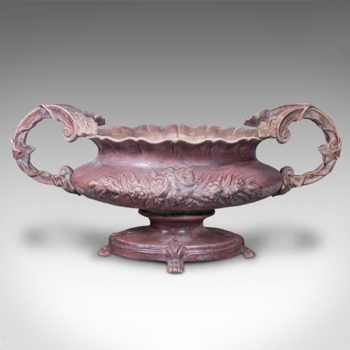 LARGE ANTIQUE ORNAMENTAL PLANTER ENGLISH CAST IRON JARDINIERE VICTORIAN 1850 - ADDITIONAL PHOTO 4