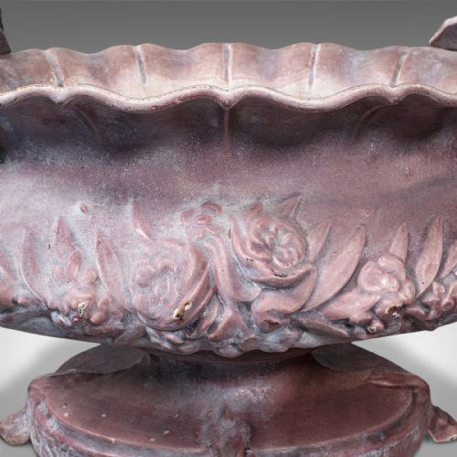 LARGE ANTIQUE ORNAMENTAL PLANTER ENGLISH CAST IRON JARDINIERE VICTORIAN 1850 - ADDITIONAL PHOTO 8