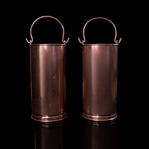 PAIR OF ANTIQUE STICK STANDS ENGLISH COPPER HALLWAY EARLY VICTORIAN C1850 - ADDITIONAL PHOTO 1