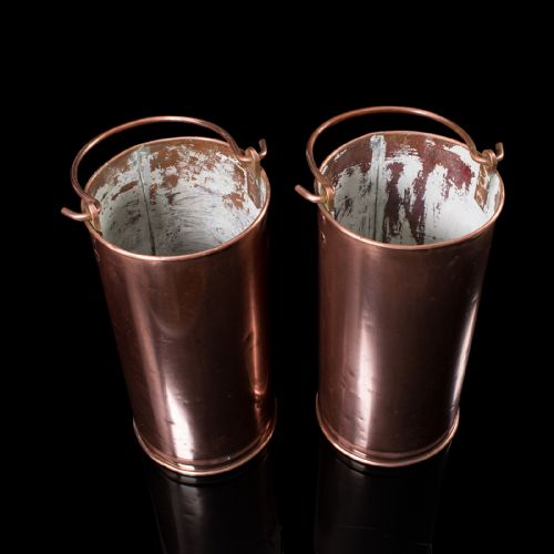 PAIR OF ANTIQUE STICK STANDS ENGLISH COPPER HALLWAY EARLY VICTORIAN C1850 - ADDITIONAL PHOTO 5
