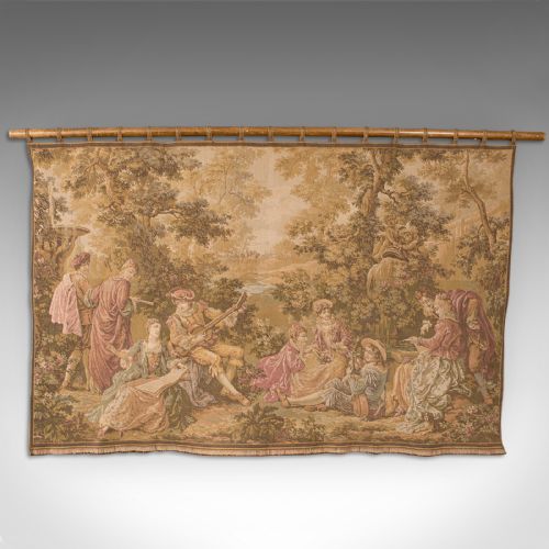 fig 1. Large Antique Decorative Tapestry, French, Needlepoint Wall Panel, Victorian