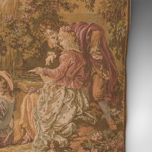 fig 3. Large Antique Decorative Tapestry, French, Needlepoint Wall Panel, Victorian